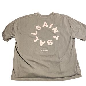 AllSaints Men’s XL Tierra Oversized Crew Neck T-Shirt Logo